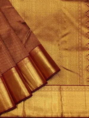 Brocade Bridal Soft Silk Saree In Deep Maroon