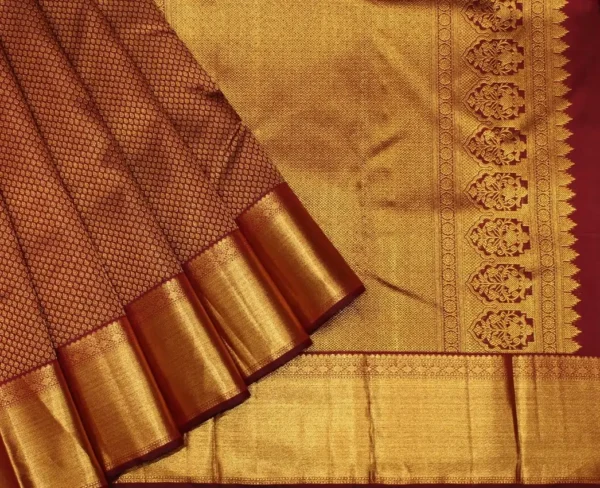 Brocade Bridal Soft Silk Saree In Deep Maroon