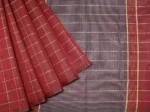 Pure Handloom Kovai Cotton Saree In Deep Maroon
