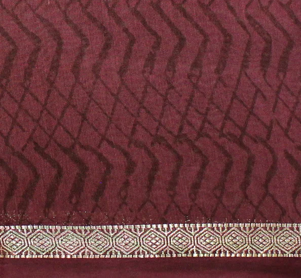 Pure Chanderi Cotton Saree In Deep Maroon