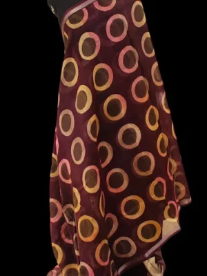 Pure Chanderi Cotton Saree In Deep Maroon