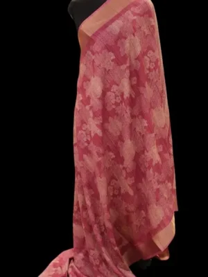 Deep Rust Red Dola Silk Saree In Manniqueen