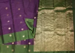 Pavithram Soft Silk Saree In Deep Violet With Vertical diamond