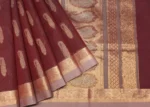 Pure Handloom Kovai Cotton Saree In Deep Wine