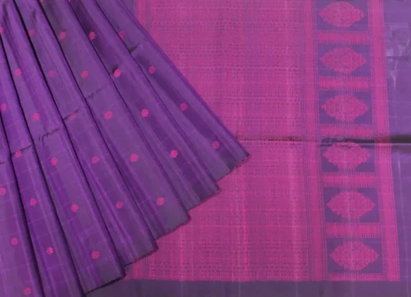 Pure Handloom Raw Silk Saree In Dual Tone