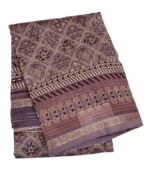 Pure Chanderi Cotton Saree In Dusty Lavender