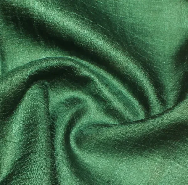 Pure Tussar Silk Saree In Emerald Green