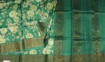 Pure Tussar Silk Saree In Emerald Green