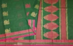 Pure Handloom Kovai Cotton Saree In Forest Green