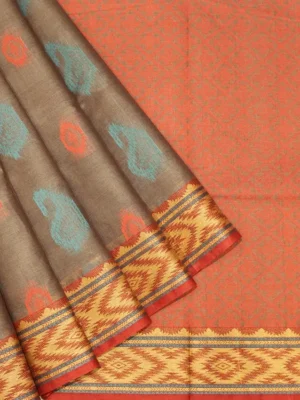 Handloom Pure Kovai Cotton Saree In Grey Shade