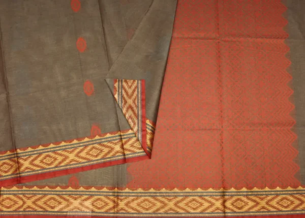 Handloom Pure Kovai Cotton Saree In Grey Shade