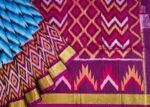 Handloom Blue Pochampally Silk Cotton Saree with Lehariya Ikat Designs