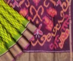 Handloom Pochampally Ikat Saree in Olive Green