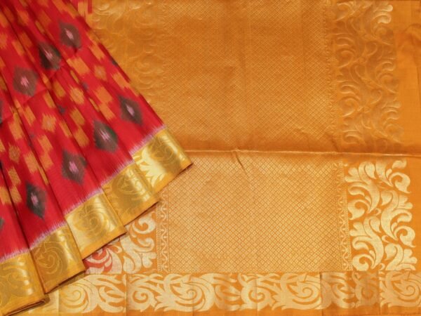 Red Handloom Soft Silk Saree Pochampally