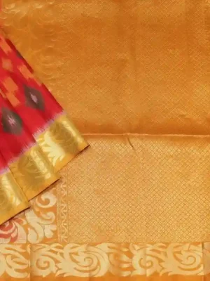 Red Handloom Soft Silk Saree Pochampally