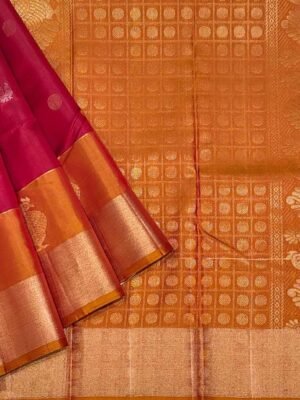 Maroon Soft Silk Saree with Annapakshi Buttas and Zari Pallu