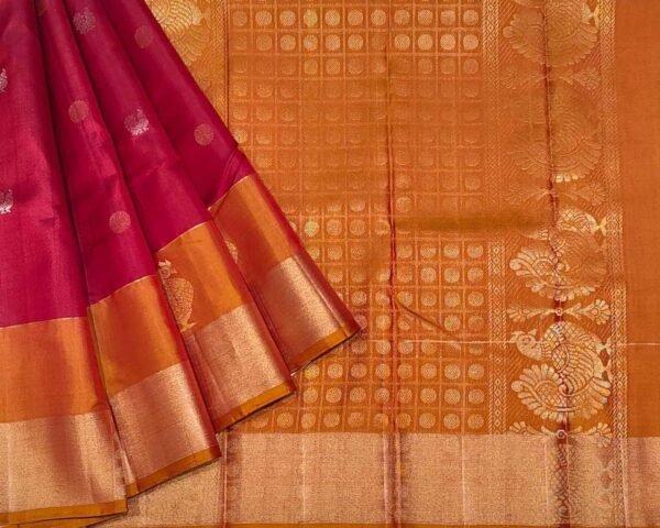 Maroon Soft Silk Saree with Annapakshi Buttas and Zari Pallu