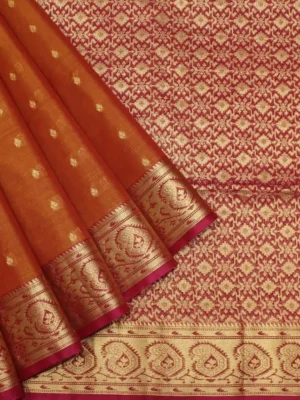 Pure Silk Cotton Saree In Honey Shade