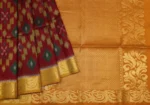 Soft Silk Saree In Redwood With Ikkat Designs
