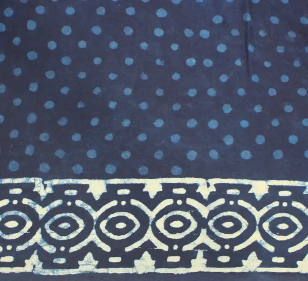 Indigo Blue Mulmul Cotton Saree