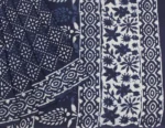 Indigo Blue Mulmul Cotton Saree