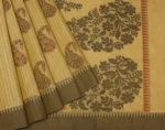 Handloom Pure Kovai Cotton Saree In Light Beige