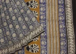 Light Blue Mulmul Cotton Saree With Bagru