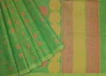 Pure Kovai Cotton Saree In Fern Green With Checks Pattern