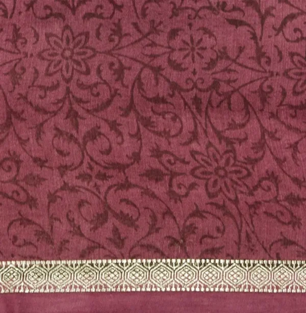 Beige Pure Chanderi Cotton Saree