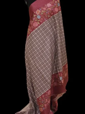 Semi Tussar Saree In Maroon Shade