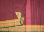 Chettinad Cotton Saree In Maroon Shade With Horizontal Line