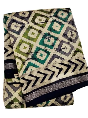 Pure Chanderi Cotton Saree In Multi Shade