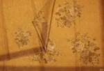 Tissue Linen Saree In Mustard Gold