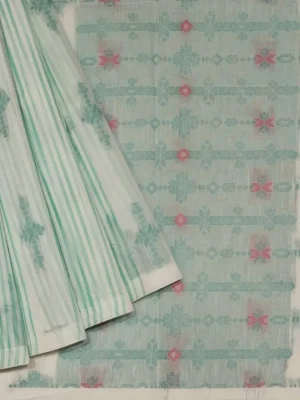 Pure Handloom Kovai Cotton Saree In Off White