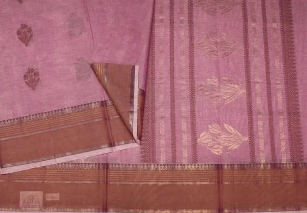 Pure Handloom Kovai Cotton Saree In Orchid Pink