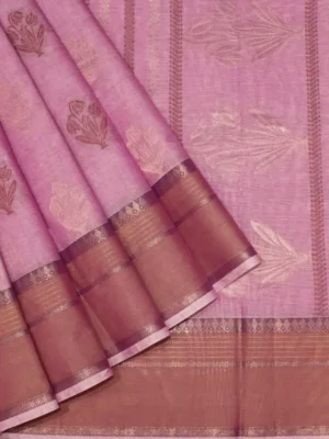 Pure Handloom Kovai Cotton Saree In Orchid Pink
