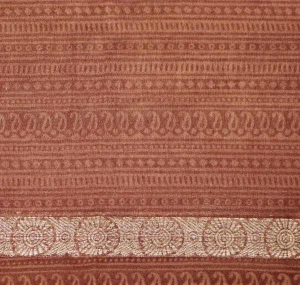 Pure Chanderi Cotton Saree In Pastel Brown Shade