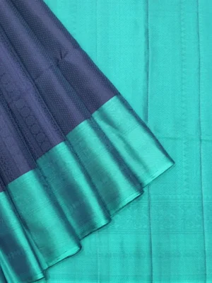 Pure Handloom Soft Silk Saree In Tealish Blue With Threadwork