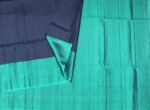 Pure Handloom Soft Silk Saree In Tealish Blue With Threadwork