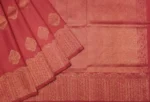 Soft Silk saree In Pale Carmine With Floral Zari