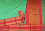 Semi Chanderi Saree In Pista Green