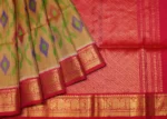 Soft Silk Saree In Dark beige With Ikkat Designs