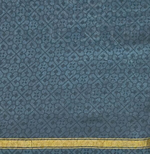 Pure Chanderi Cotton Saree in Sea Green with Ikat Design