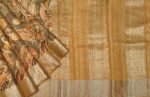 Mustard Pure Tussar Silk Saree with Silver Zari Border