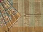 Pure Tussar Silk Saree with Kalamkari Prints & Zari Border