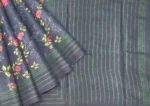 Pure Tussar Silk Saree with Rose Digital Prints