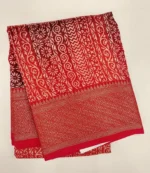 Crimson Red Pure Chanderi Cotton Saree