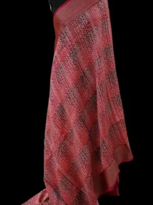 Crimson Red Pure Chanderi Cotton Saree