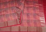 Crimson Red Pure Chanderi Cotton Saree