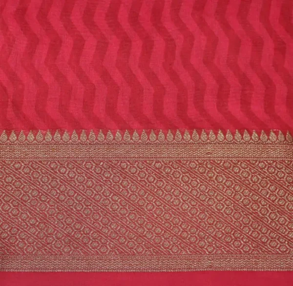 Crimson Red Pure Chanderi Cotton Saree